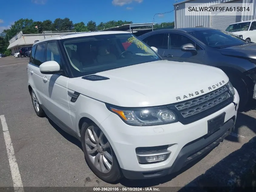 2015 Land Rover Range Rover Sport 3.0L V6 Supercharged Hse VIN: SALWR2VF9FA615814 Lot: 39620105