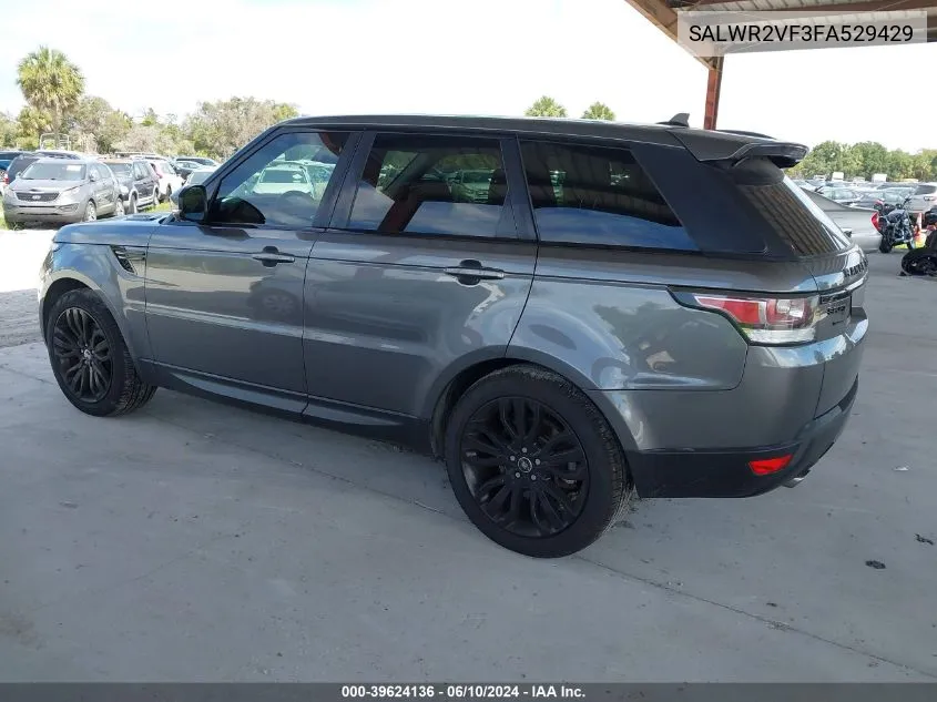 2015 Land Rover Range Rover Sport 3.0L V6 Supercharged Hse VIN: SALWR2VF3FA529429 Lot: 39624136