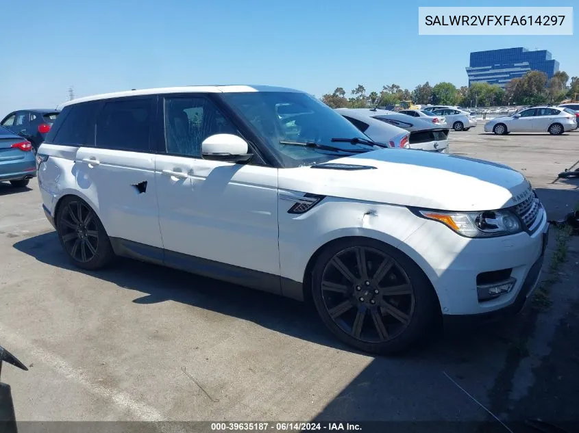 2015 Land Rover Range Rover Sport 3.0L V6 Supercharged Hse VIN: SALWR2VFXFA614297 Lot: 39635187