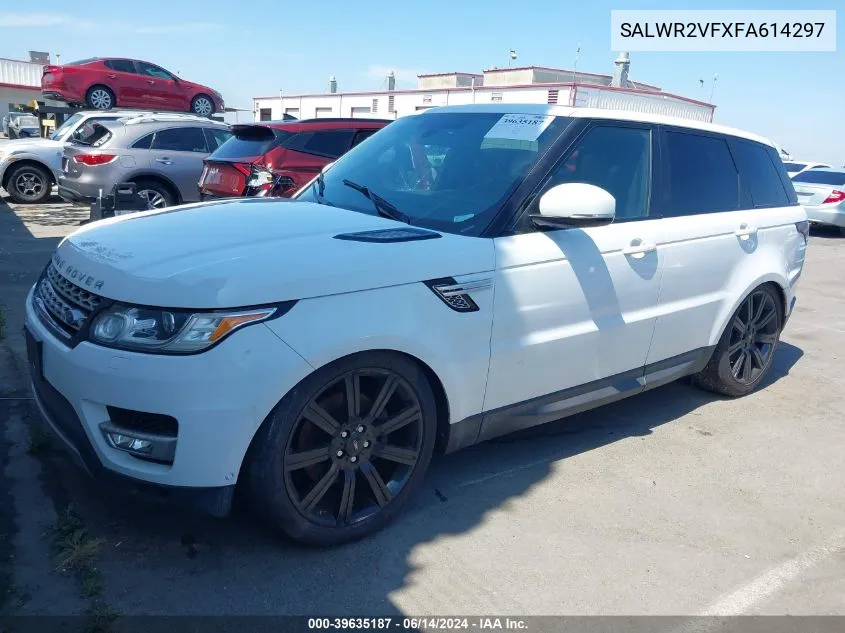 2015 Land Rover Range Rover Sport 3.0L V6 Supercharged Hse VIN: SALWR2VFXFA614297 Lot: 39635187