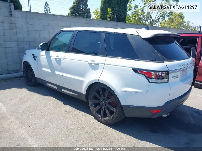 2015 Land Rover Range Rover Sport 3.0L V6 Supercharged Hse VIN: SALWR2VFXFA614297 Lot: 39635187