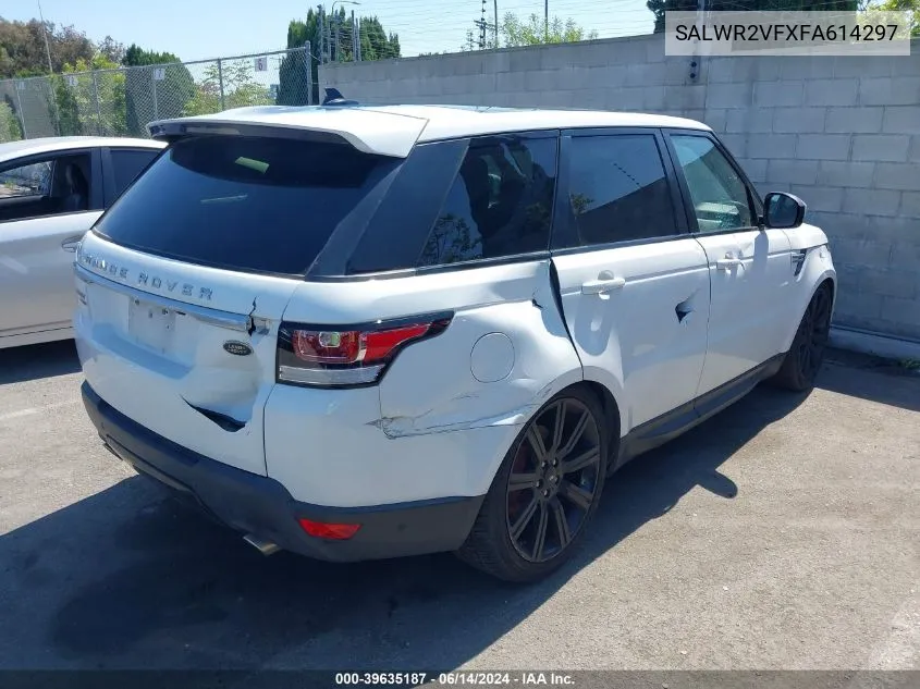 2015 Land Rover Range Rover Sport 3.0L V6 Supercharged Hse VIN: SALWR2VFXFA614297 Lot: 39635187