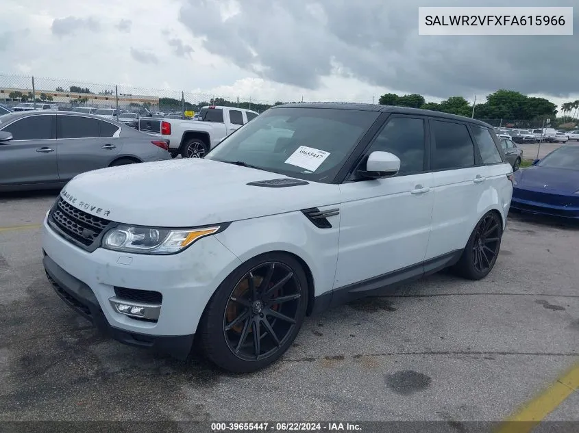 2015 Land Rover Range Rover Sport Sc VIN: SALWR2VFXFA615966 Lot: 39655447