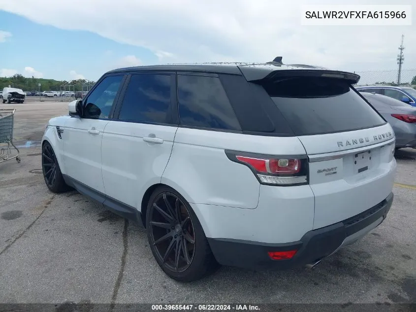 2015 Land Rover Range Rover Sport Sc VIN: SALWR2VFXFA615966 Lot: 39655447