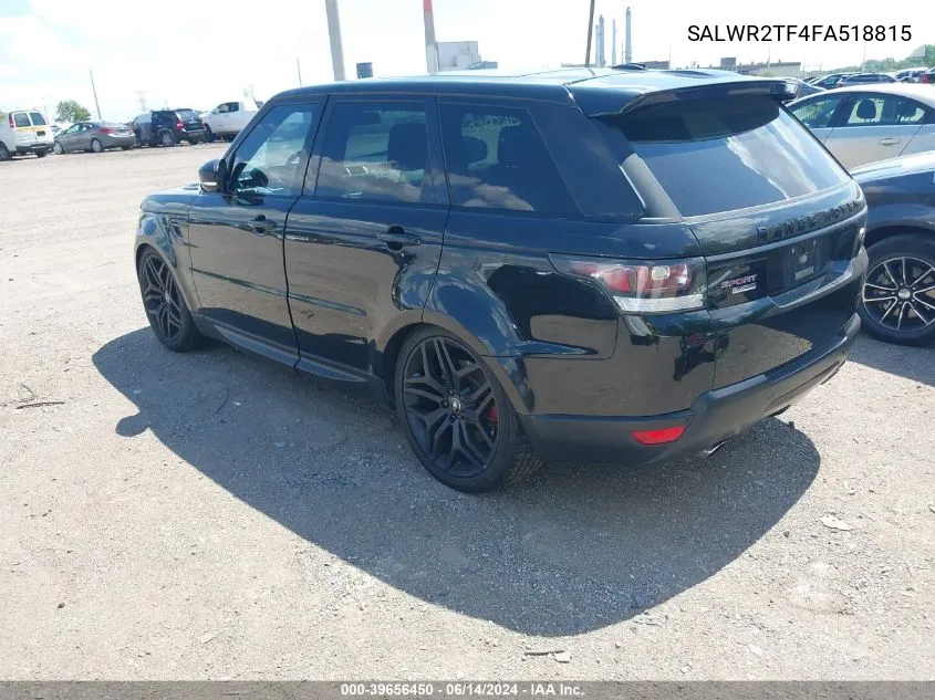 2015 Land Rover Range Rover Sport 5.0L V8 Supercharged VIN: SALWR2TF4FA518815 Lot: 39656450