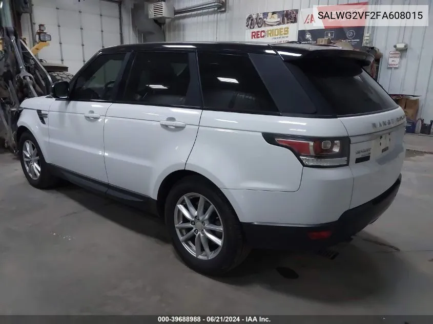 2015 Land Rover Range Rover Sport Se VIN: SALWG2VF2FA608015 Lot: 39688988