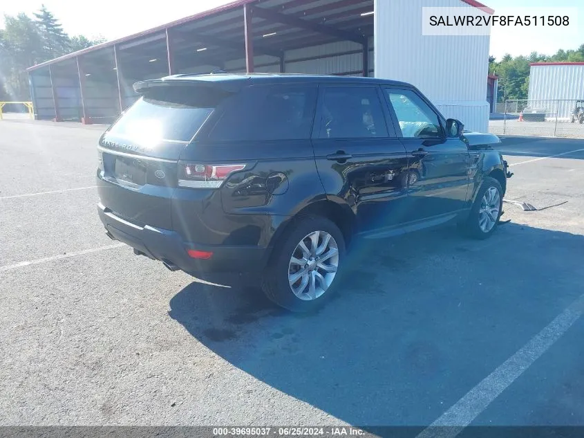 2015 Land Rover Range Rover Sport 3.0L V6 Supercharged Hse VIN: SALWR2VF8FA511508 Lot: 39695037