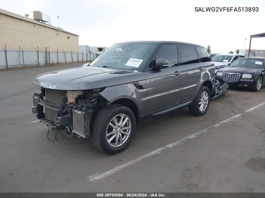 2015 Land Rover Range Rover Sport 3.0L V6 Supercharged Hse/3.0L V6 Supercharged Se VIN: SALWG2VF6FA513893 Lot: 39700094