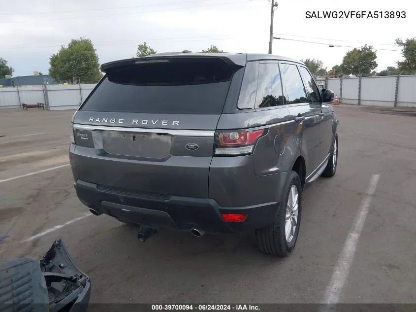 2015 Land Rover Range Rover Sport 3.0L V6 Supercharged Hse/3.0L V6 Supercharged Se VIN: SALWG2VF6FA513893 Lot: 39700094