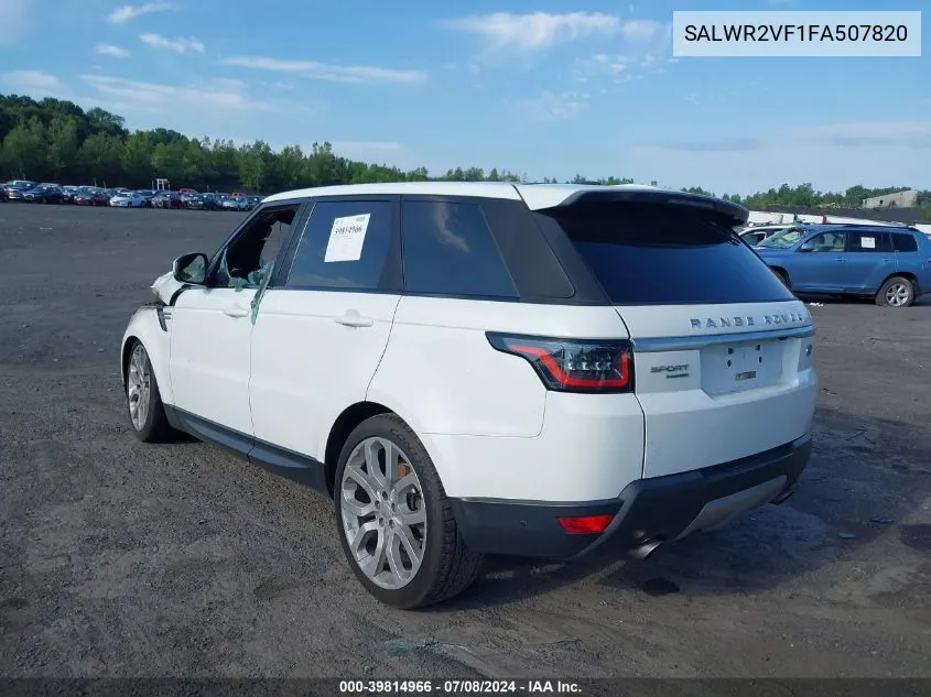 SALWR2VF1FA507820 2015 Land Rover Range Rover Sport 3.0L V6 Supercharged Hse