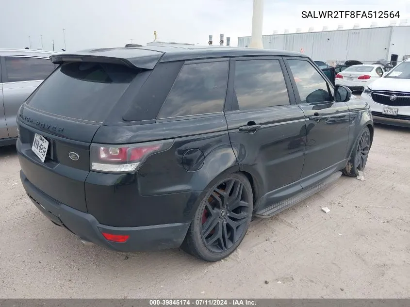 2015 Land Rover Range Rover Sport 5.0L V8 Supercharged VIN: SALWR2TF8FA512564 Lot: 39845174