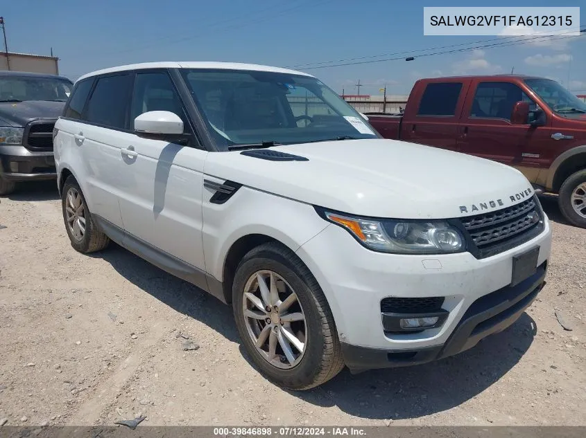 2015 Land Rover Range Rover Sport 3.0L V6 Supercharged Hse/3.0L V6 Supercharged Se VIN: SALWG2VF1FA612315 Lot: 39846898