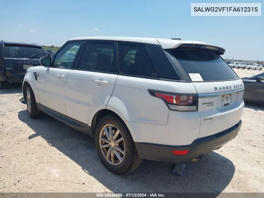 SALWG2VF1FA612315 2015 Land Rover Range Rover Sport 3.0L V6 Supercharged Hse/3.0L V6 Supercharged Se