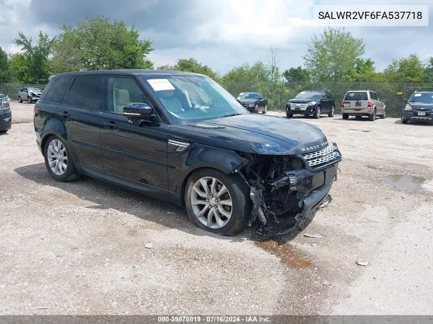 2015 Land Rover Range Rover Sport 3.0L V6 Supercharged Hse VIN: SALWR2VF6FA537718 Lot: 39878819