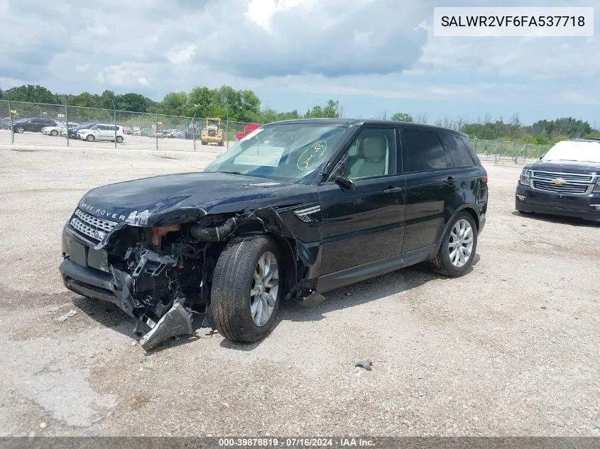 2015 Land Rover Range Rover Sport 3.0L V6 Supercharged Hse VIN: SALWR2VF6FA537718 Lot: 39878819