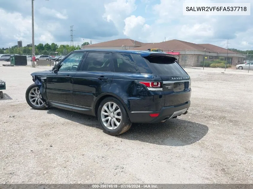 2015 Land Rover Range Rover Sport 3.0L V6 Supercharged Hse VIN: SALWR2VF6FA537718 Lot: 39878819