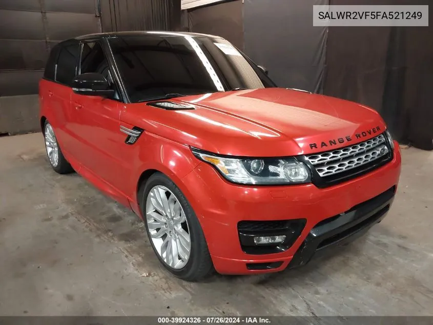 2015 Land Rover Range Rover Sport 3.0L V6 Supercharged Hse VIN: SALWR2VF5FA521249 Lot: 39924326