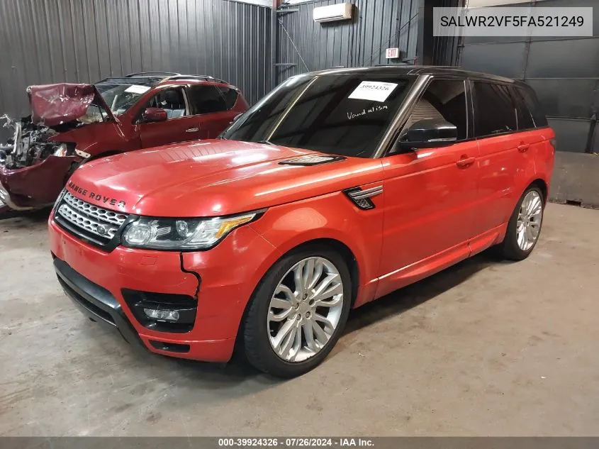 2015 Land Rover Range Rover Sport 3.0L V6 Supercharged Hse VIN: SALWR2VF5FA521249 Lot: 39924326