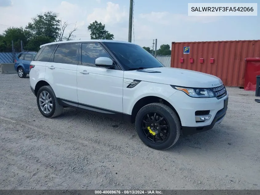 SALWR2VF3FA542066 2015 Land Rover Range Rover Sport 3.0L V6 Supercharged Hse