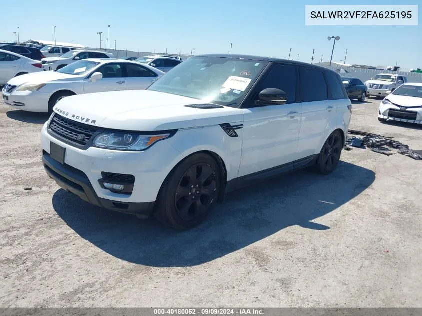 2015 Land Rover Range Rover Sport Sc VIN: SALWR2VF2FA625195 Lot: 40180052