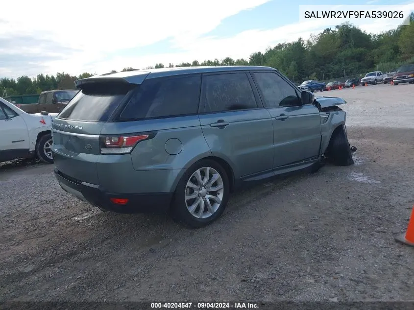 2015 Land Rover Range Rover Sport Sc VIN: SALWR2VF9FA539026 Lot: 40204547