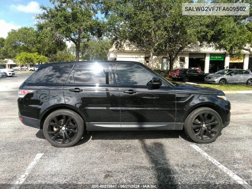 2015 Land Rover Range Rover Sport 3.0L V6 Supercharged Hse/3.0L V6 Supercharged Se VIN: SALWG2VF7FA609502 Lot: 40215847