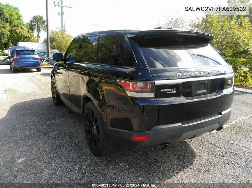 2015 Land Rover Range Rover Sport 3.0L V6 Supercharged Hse/3.0L V6 Supercharged Se VIN: SALWG2VF7FA609502 Lot: 40215847