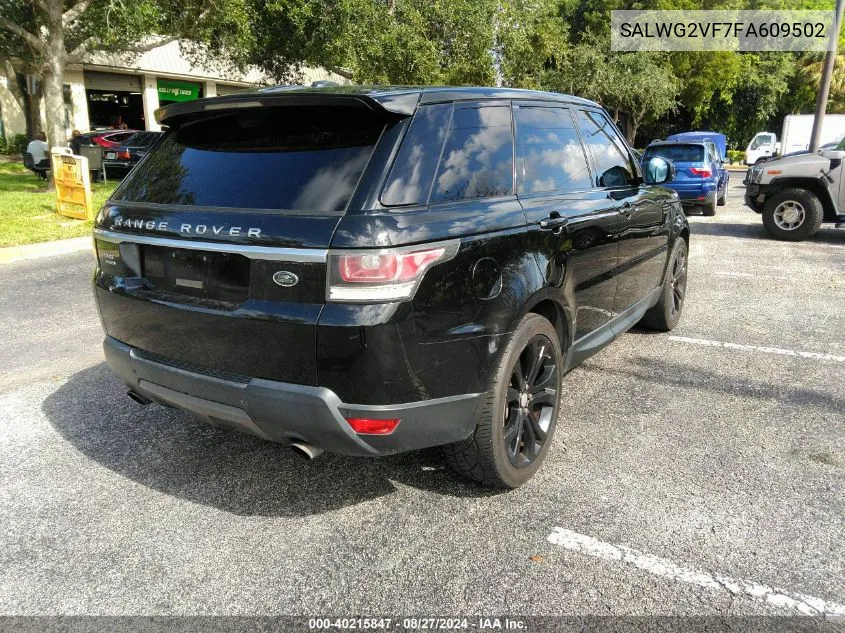 2015 Land Rover Range Rover Sport 3.0L V6 Supercharged Hse/3.0L V6 Supercharged Se VIN: SALWG2VF7FA609502 Lot: 40215847