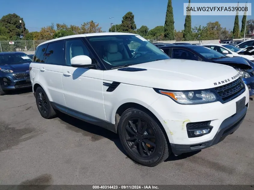 2015 Land Rover Range Rover Sport Se VIN: SALWG2VFXFA539008 Lot: 40314423