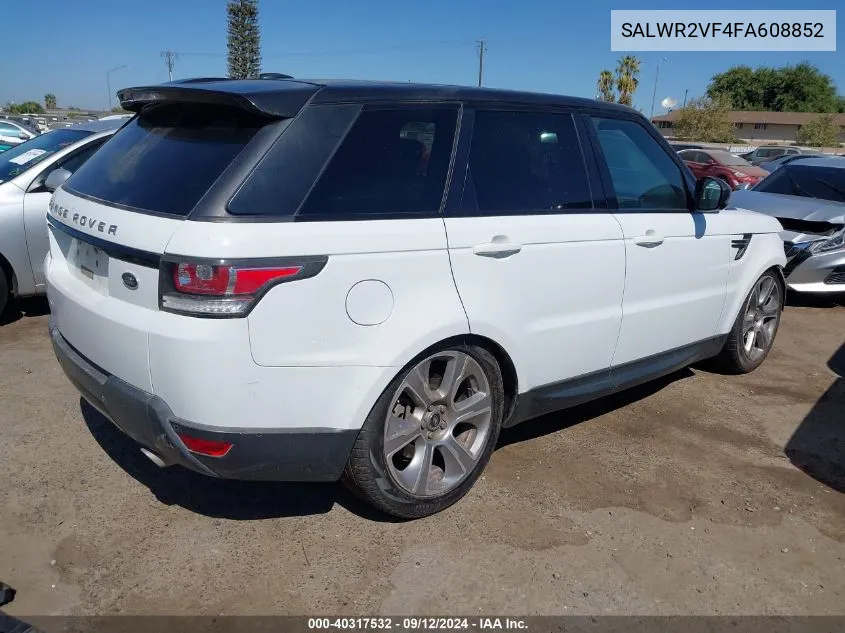 2015 Land Rover Range Rover Sport Sc VIN: SALWR2VF4FA608852 Lot: 40317532