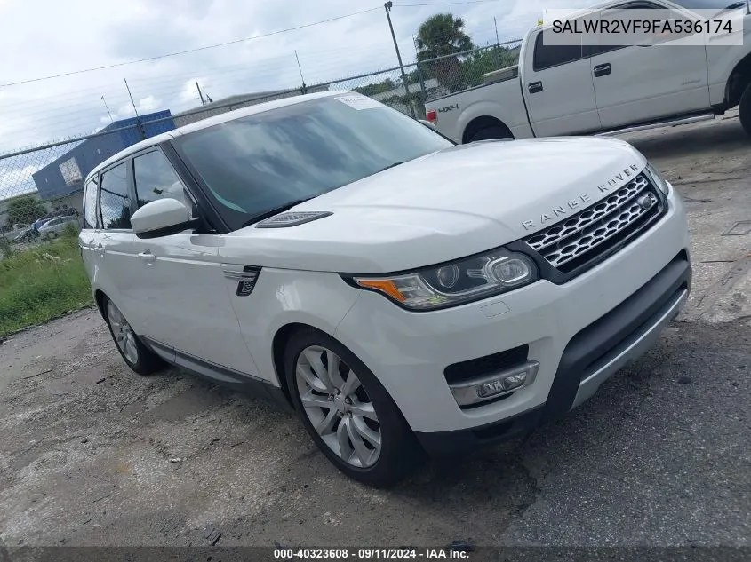 2015 Land Rover Range Rover Sport 3.0L V6 Supercharged Hse VIN: SALWR2VF9FA536174 Lot: 40323608