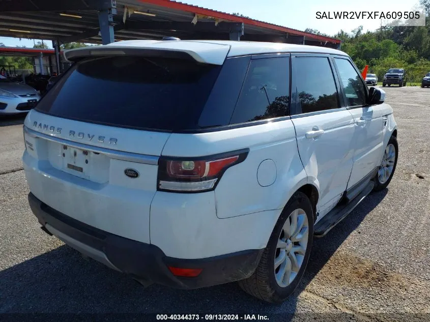 2015 Land Rover Range Rover Sport 3.0L V6 Supercharged Hse VIN: SALWR2VFXFA609505 Lot: 40344373