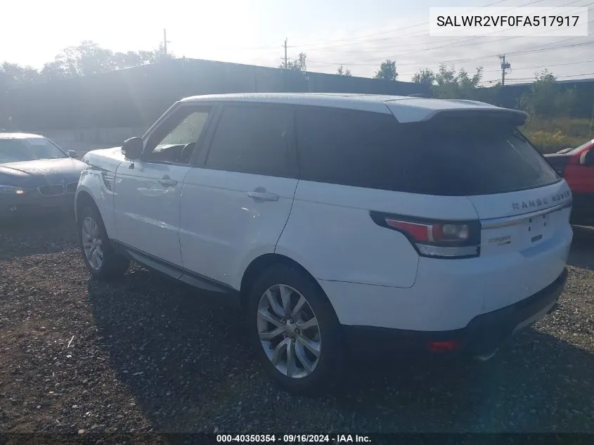 2015 Land Rover Range Rover Sport Sc VIN: SALWR2VF0FA517917 Lot: 40350354