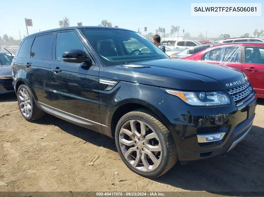 2015 Land Rover Range Rover Sport 5.0L V8 Supercharged VIN: SALWR2TF2FA506081 Lot: 40417070