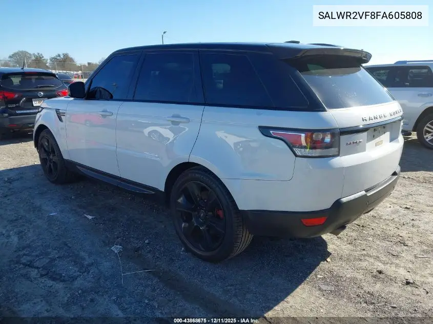 SALWR2VF8FA605808 2015 Land Rover Range Rover Sport 3.0L V6 Supercharged Hse