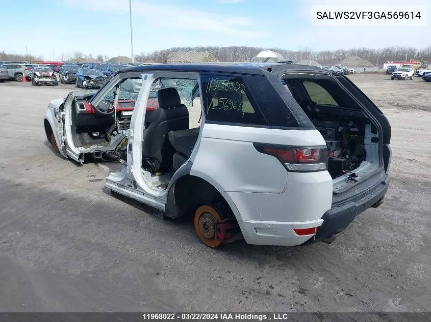 SALWS2VF3GA569614 2016 Land Rover Range Rover Sport Hst