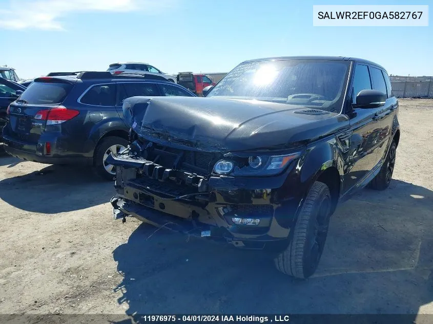 2016 Land Rover Range Rover Sport VIN: SALWR2EF0GA582767 Lot: 11976975