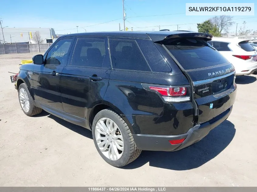 SALWR2KF1GA119279 2016 Land Rover Range Rover Sport