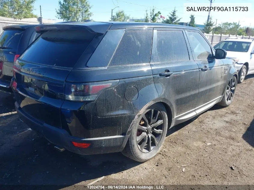 SALWR2PF9GA115733 2016 Land Rover Range Rover Sport