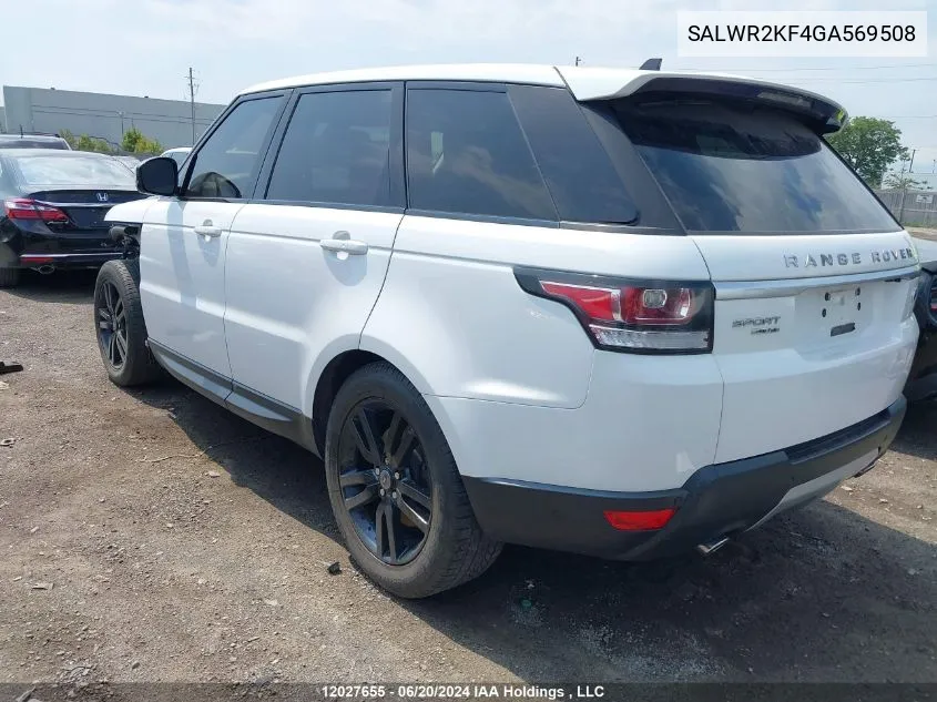 SALWR2KF4GA569508 2016 Land Rover Range Rover Sport