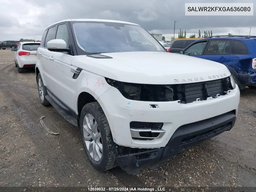 2016 Land Rover Range Rover Sport VIN: SALWR2KFXGA636080 Lot: 12039032