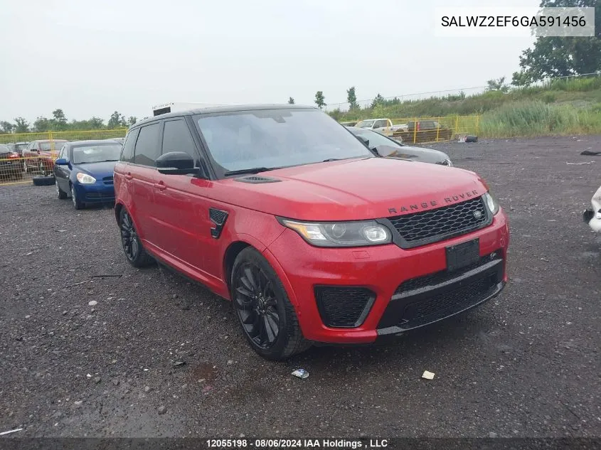 2016 Land Rover Range Rover Sport Svr VIN: SALWZ2EF6GA591456 Lot: 12055198