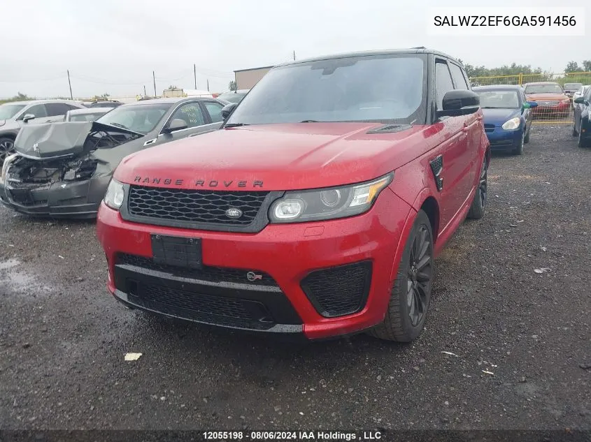 2016 Land Rover Range Rover Sport Svr VIN: SALWZ2EF6GA591456 Lot: 12055198