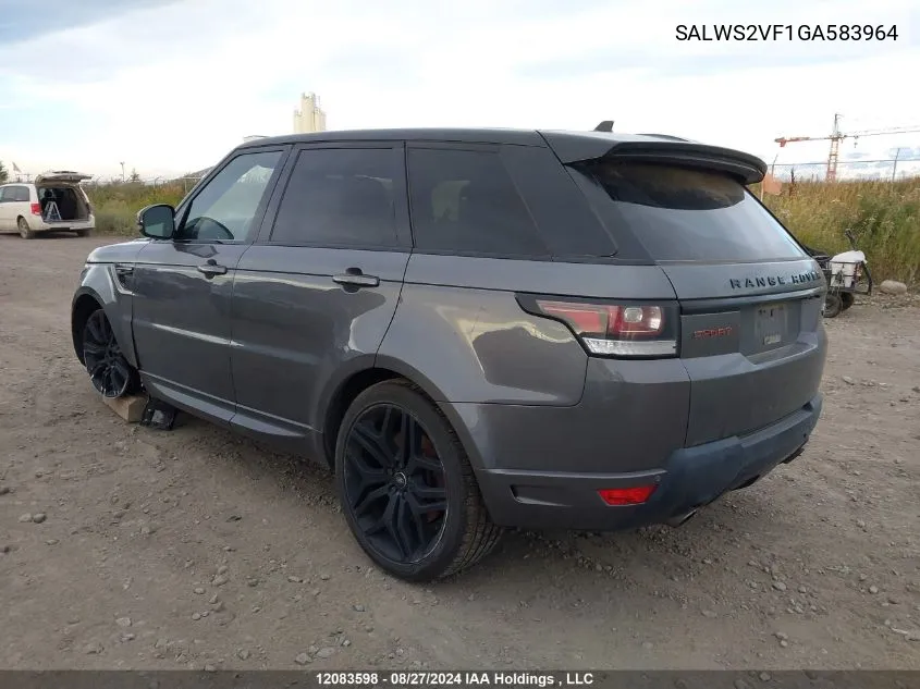 SALWS2VF1GA583964 2016 Land Rover Range Rover Sport