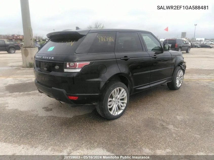 SALWR2EF1GA588481 2016 Land Rover Range Rover Sport Supercharged