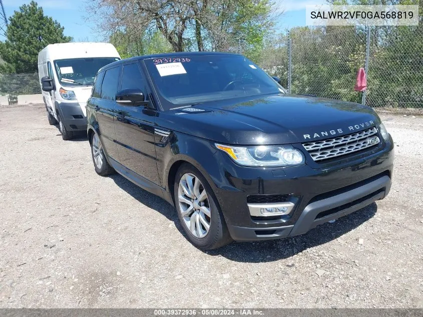 2016 Land Rover Range Rover Sport 3.0L V6 Supercharged Hse VIN: SALWR2VF0GA568819 Lot: 39372936