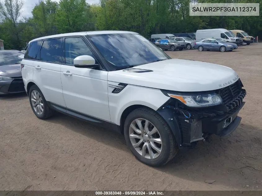 SALWR2PF3GA112374 2016 Land Rover Range Rover Sport 3.0L V6 Supercharged Hse