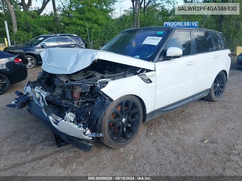 2016 Land Rover Range Rover Sport 3.0L V6 Supercharged Hse VIN: SALWR2PF4GA586530 Lot: 39398520