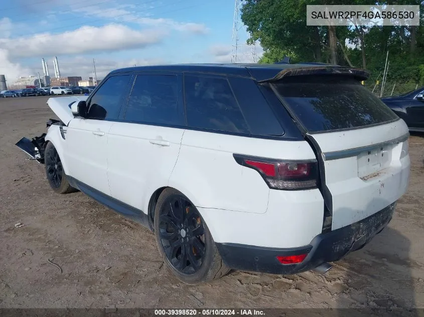 SALWR2PF4GA586530 2016 Land Rover Range Rover Sport 3.0L V6 Supercharged Hse