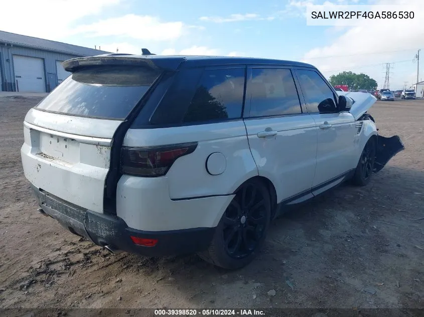 SALWR2PF4GA586530 2016 Land Rover Range Rover Sport 3.0L V6 Supercharged Hse